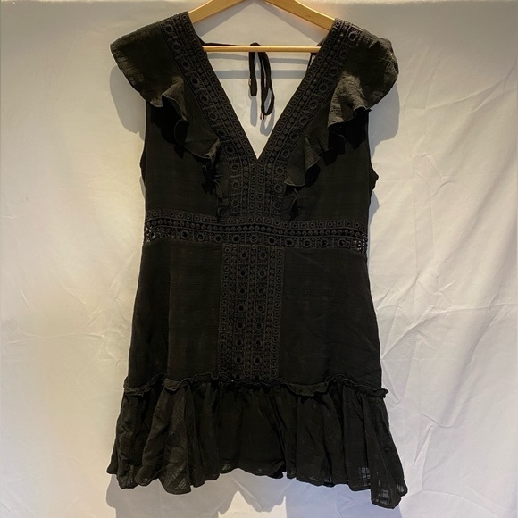 Allegra Crochet Flutter Sleeve Mini Dress - Picture 5 of 10